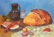 Horváth János: The Bread of Orosháza -  (oil, wallboard 50 x 70 cm)